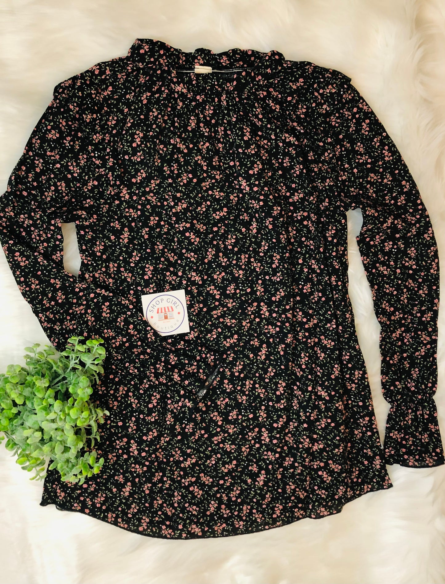 Floral Mock Neck Top