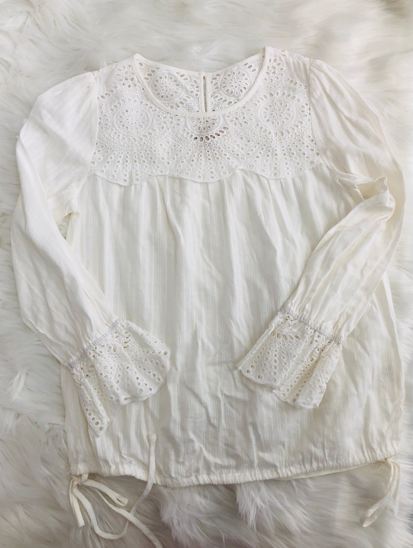 White Eyelet Top