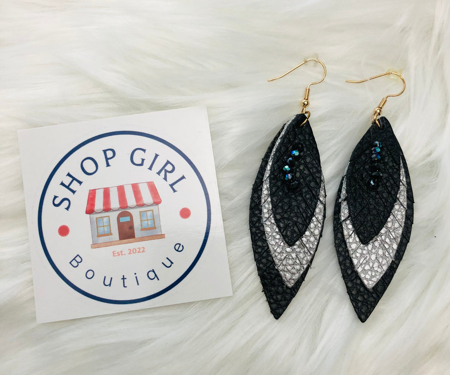 Leather Feather Earrings