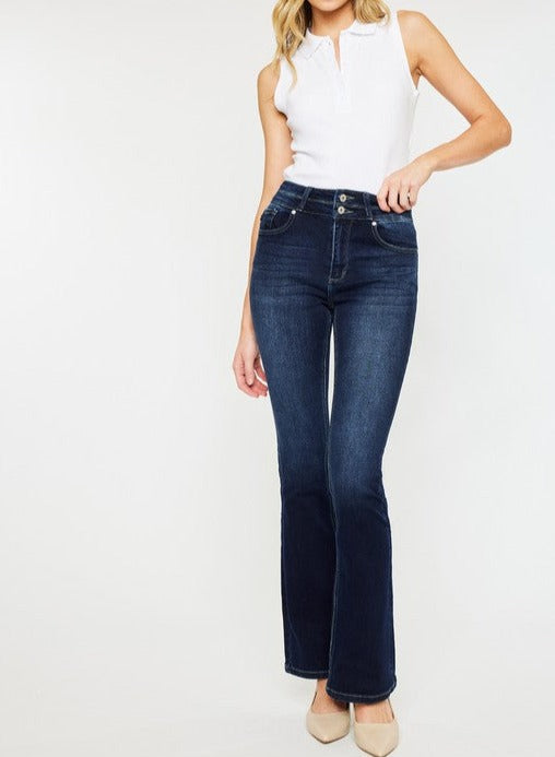 KanCan High Rise Wide Waistband Skinny Bootcut