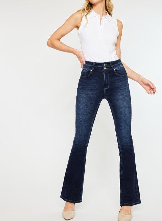 KanCan High Rise Wide Waistband Skinny Bootcut