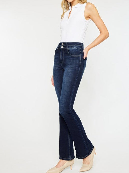 KanCan High Rise Wide Waistband Skinny Bootcut