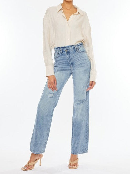 KanCan 90's Wide Leg Straight Jeans