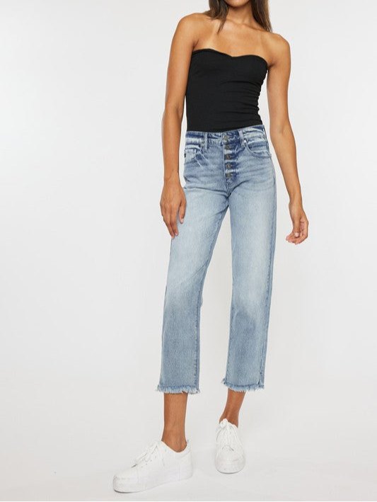 High Rise Straight Fit Jeans