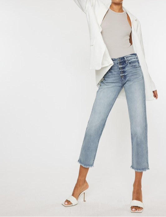 High Rise Straight Fit Jeans