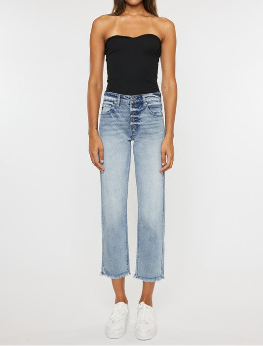 High Rise Straight Fit Jeans