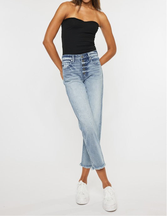 High Rise Straight Fit Jeans