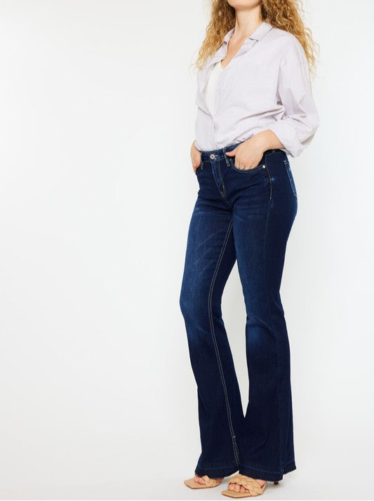 Mid Rise Hem Detail Flare