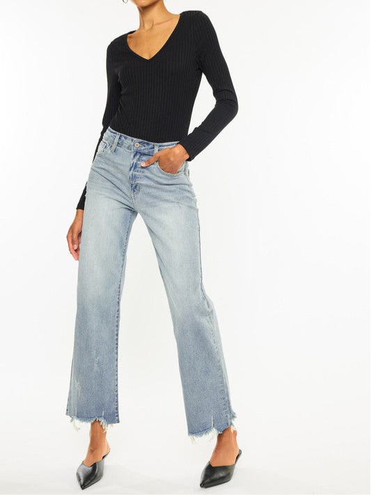 High Rise Slim Wide Leg