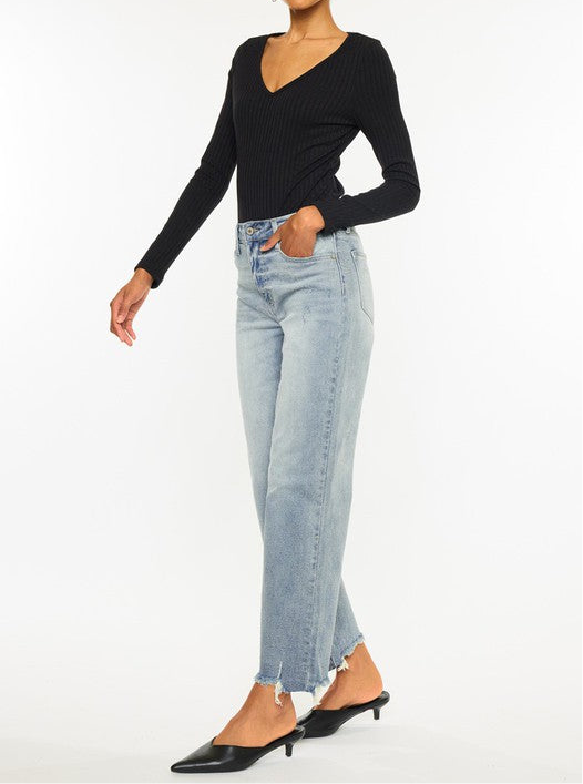 High Rise Slim Wide Leg