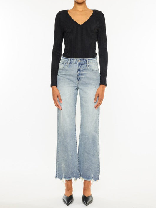 High Rise Slim Wide Leg