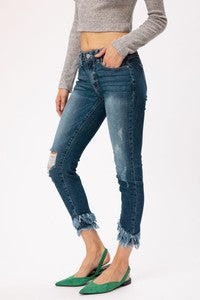 KanCan Frayed Cropped Jeans