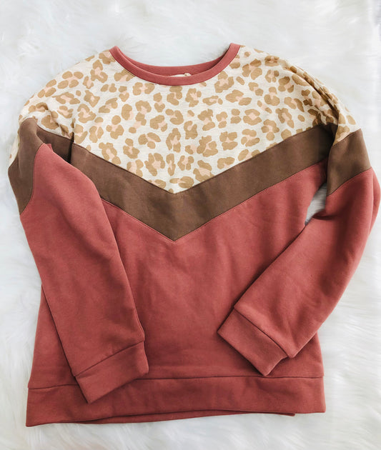 Leopard Print Terracotta Sweatshirt