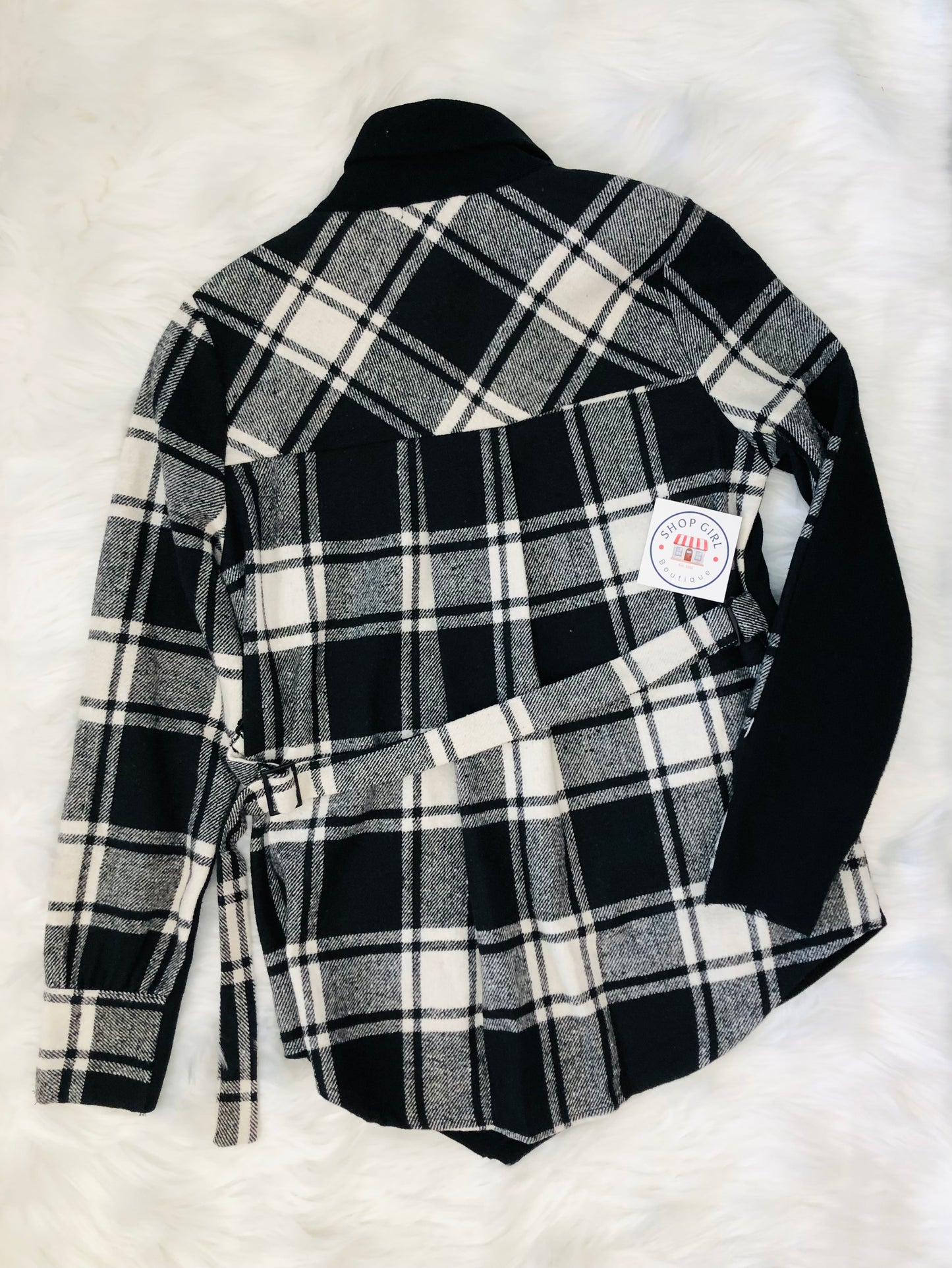 Black & White Plaid Turtleneck