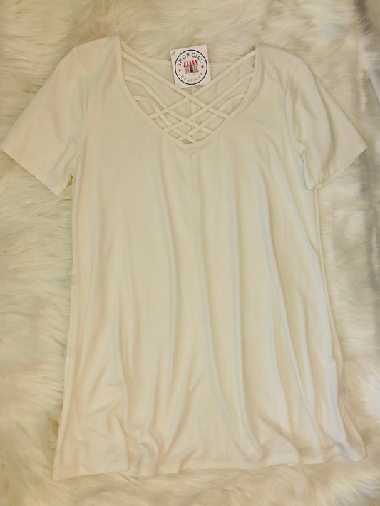 White Criss Cross Tunic