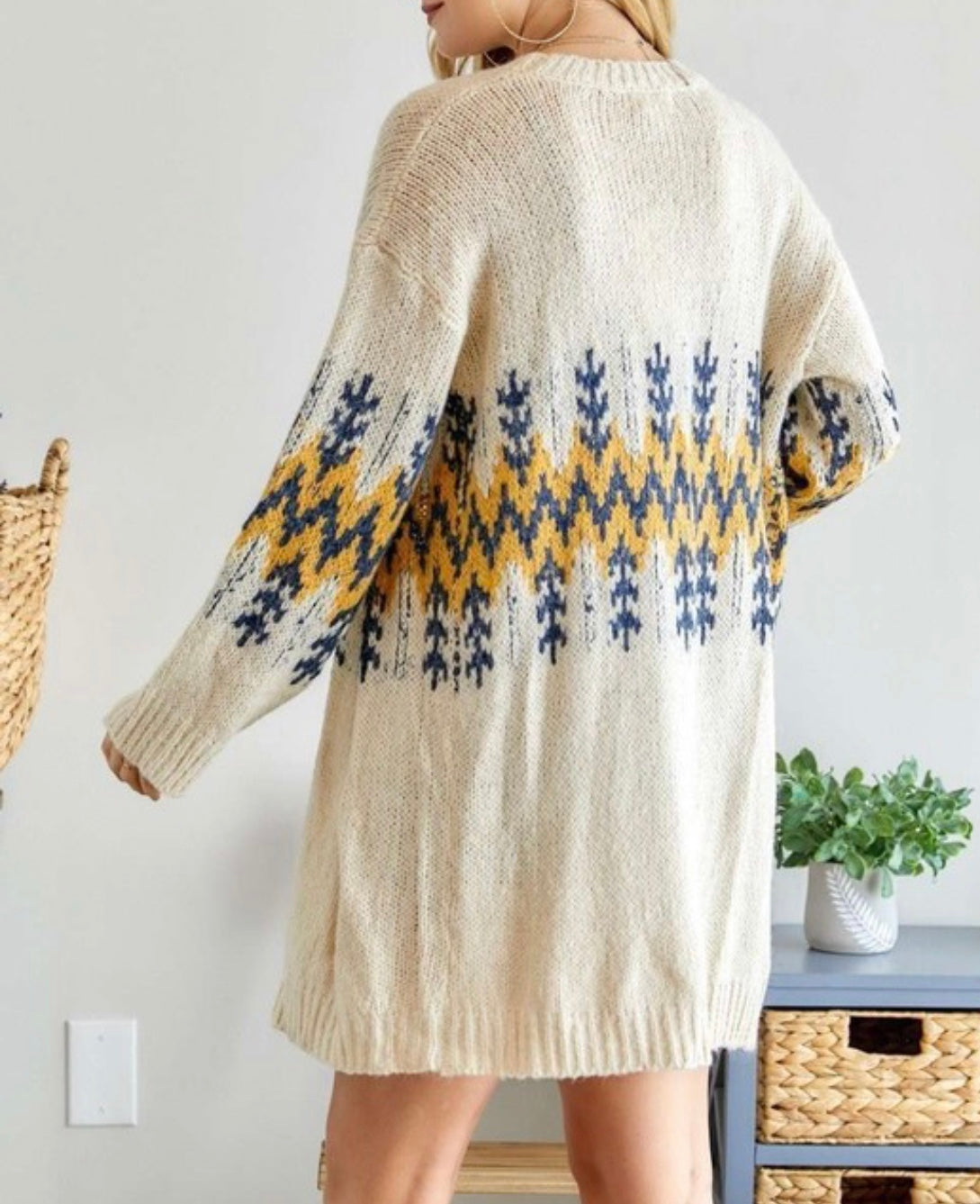 Mustard and Blue Cardigan